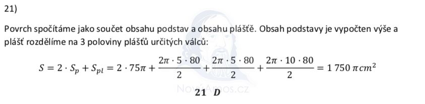 Didaktický test z matematiky - podzim 2020 - řešení úlohy 21