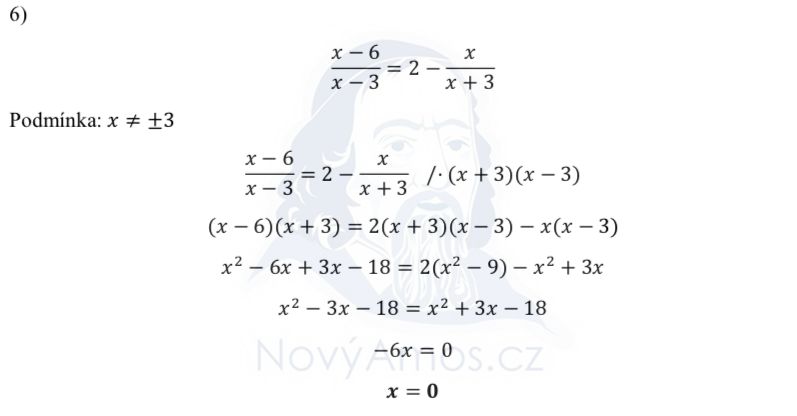 Didaktický test z matematiky - podzim 2020 - řešení úlohy 6