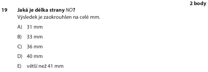 Didaktický test z matematiky - podzim 2020 - zadání úlohy 19