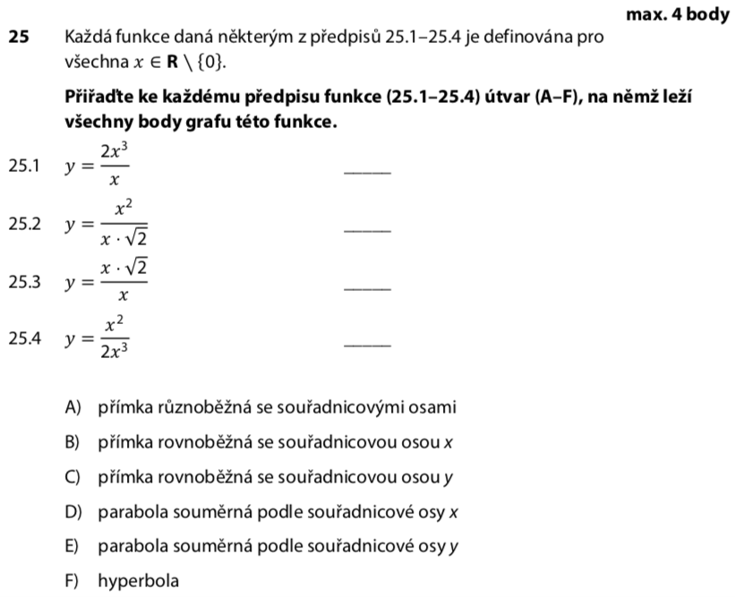Didaktický test z matematiky - podzim 2020 - zadání úlohy 25