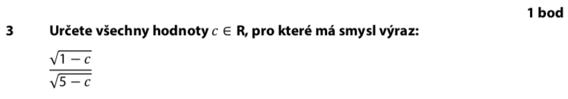 Didaktický test z matematiky - podzim 2020 - zadání úlohy 3