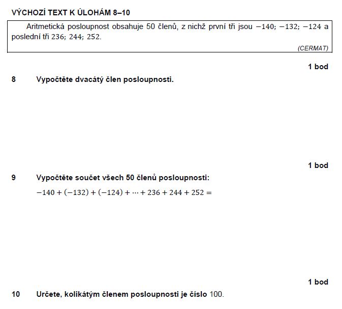 matematika-test-2011-podzim-zadani-priklad-8,9,10