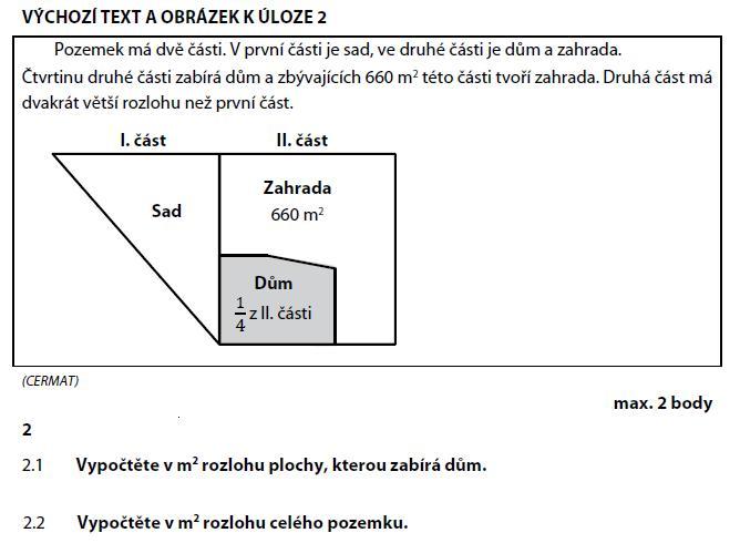Didaktický test z matematiky - podzim 2014 - zadání úlohy 2 matematika-test-2014-podzim-zadani-priklad-2