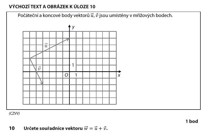 Didaktický test z matematiky - podzim 2017 - zadání úlohy 10