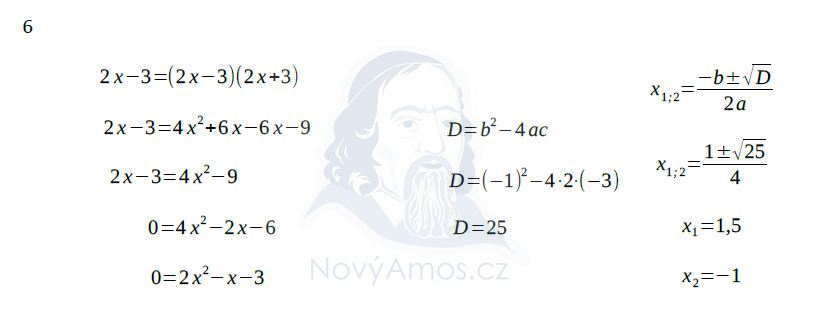 Didaktický test z matematiky - podzim 2017 - řešení úlohy 6